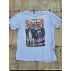 Kid Cudi Man on the Moon End of Day Rap Tour Concert Graphic Shirt Mens L White